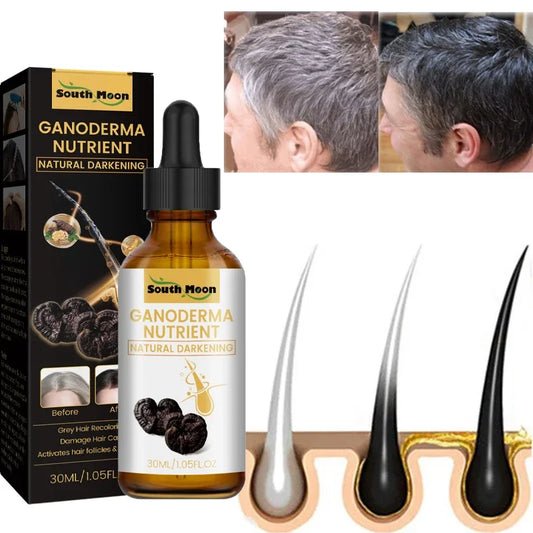Gray White Hair Treatment Serum Liquid White To Black Natural Color Repair Nourish Products Anti Loss Hair Care for Men Women