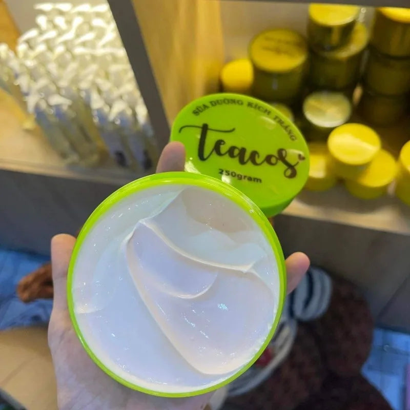 Kem Body Sữa Dưỡng Kích Trắng Teacos 200g,  Remove Dark Skin Blemishes, Lightening Nourishes Bright White Skin Shine Naturally