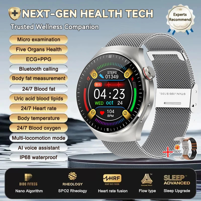 2025 New For Huawei Health Micro examination SmartWatch ECG+PPG Uric acid Blood lipid Bluetooth call Organ monitoring smartwatch