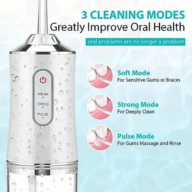 Professional Cordless Oral Irrigator - Portable, Retractable, and Water Flosser for Teeth Cleaning, Dental Care
