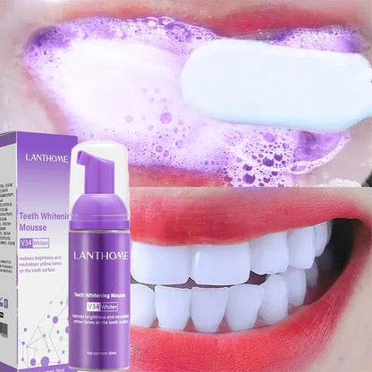 50ml Teeth Cleaning Whitening Mousse Deep Cigarette Stains Repair Bright Neutralizes Yellow Tones Dental Plaque Fresh Breath