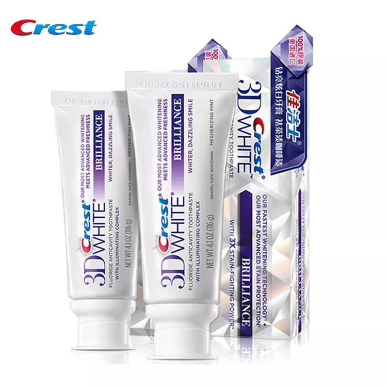 3D White Crest Toothpaste Brilliance Fluoride Anticavity Complex Tooth Paste Sensitive Gum Care Teeth Whitening Squeezer Tubes