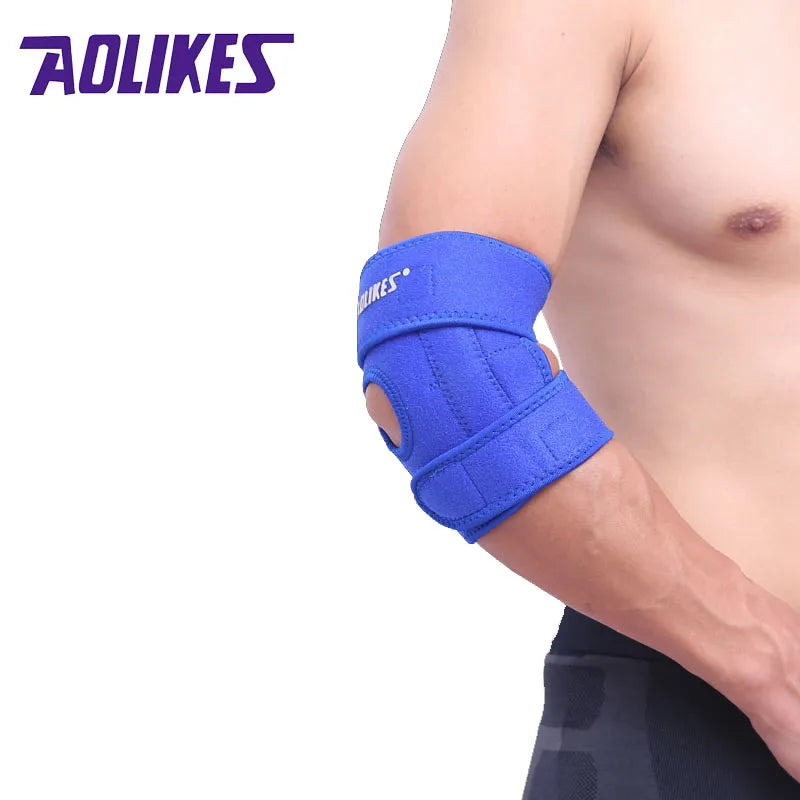 AOLIKES 1PCS Sports Tennis Golf Elbow Pads Support Nylon Arthritis Epicondylitis Pain Brace Sports Gym Knee Pads for safety