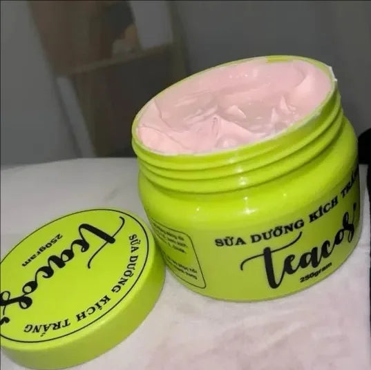 Kem Body Sữa Dưỡng Kích Trắng Teacos 200g,  Remove Dark Skin Blemishes, Lightening Nourishes Bright White Skin Shine Naturally