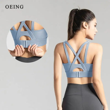 Women Sports Bra Push Up Underwear Fitness Yoga Tank Crop Top Bras Athletic Vest Female Gym Shirt Sport Running Sportswear