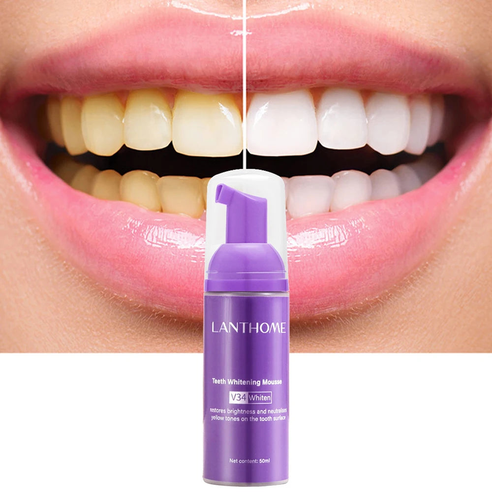 50ml Teeth Cleaning Whitening Mousse Deep Cigarette Stains Repair Bright Neutralizes Yellow Tones Dental Plaque Fresh Breath