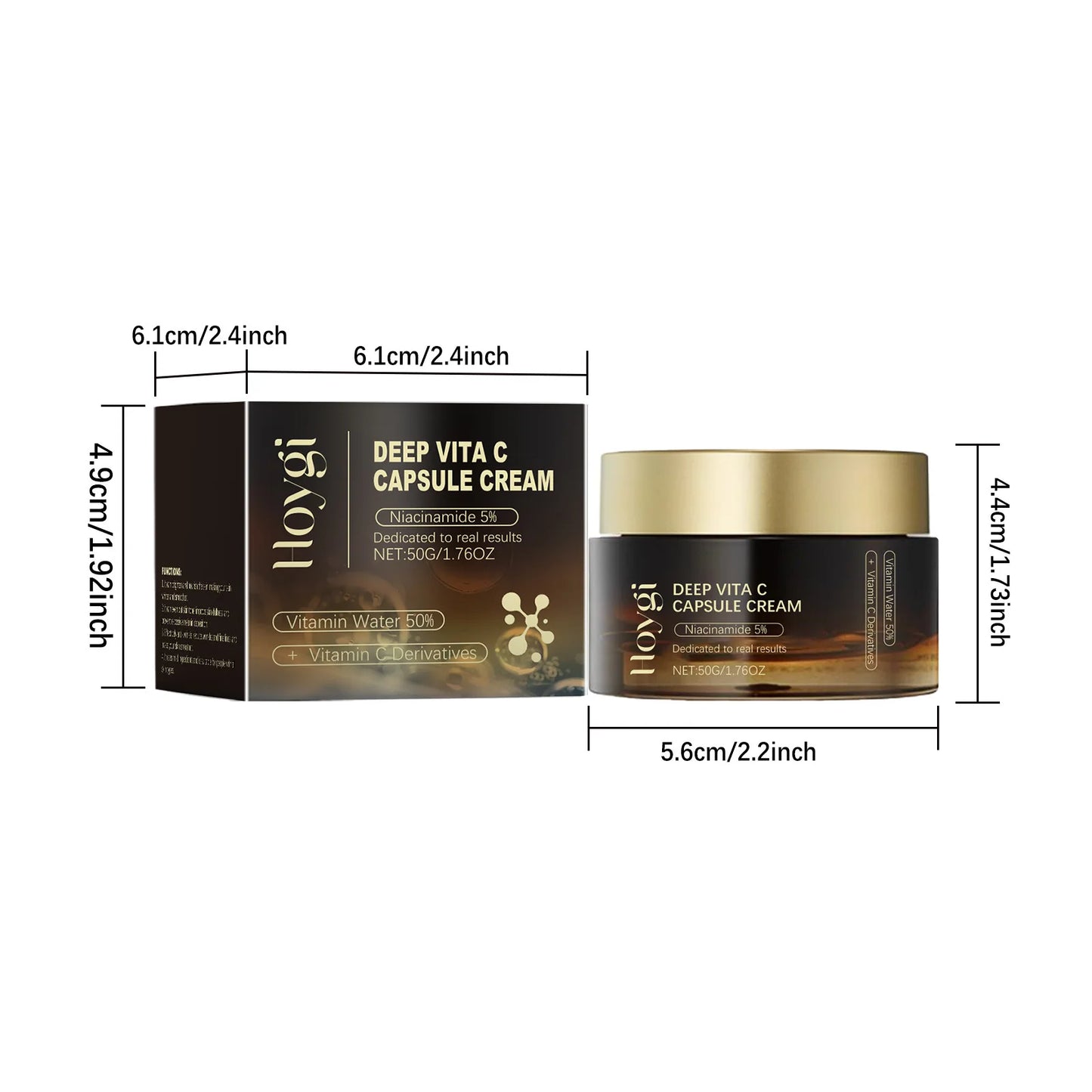 Deep Vita C Capsule Cream Face Moisturizer Gel With Collagen & Niacinamide Anti Wrinkles Firming Repairing Hydrating Skin Care
