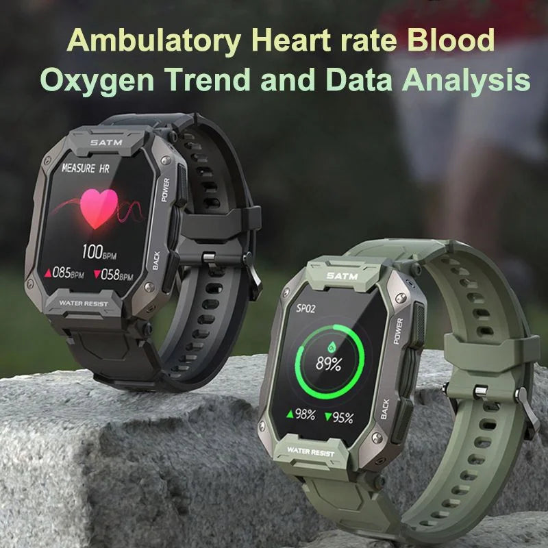 5atm Military Smartwatch Men For Android Xiaomi Ios Ip68 Waterproof Sports Watches Blood Pressure Oxygen 380 mAh Smart Watch Men