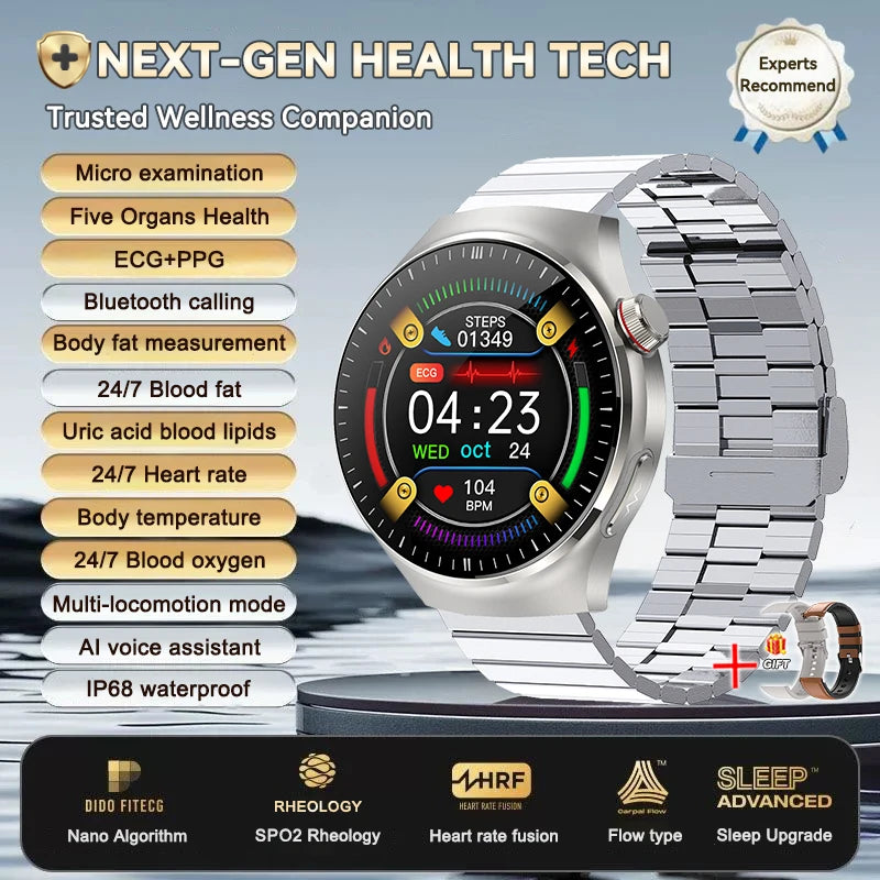 2025 New For Huawei Health Micro examination SmartWatch ECG+PPG Uric acid Blood lipid Bluetooth call Organ monitoring smartwatch