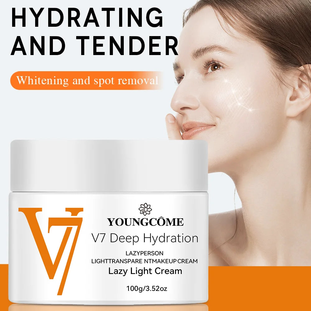 Face Cream V7 Deep Hydration Waterlight Instant Whitening Moisturizing Cream Vitamin H Nourish Brighten Skin Tone Fade Blemishes