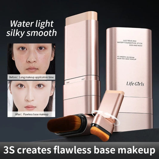 Natural, translucent, and moisturizing dual-ended foundation stick that brightens skin tone and provides moisturizing coverage.