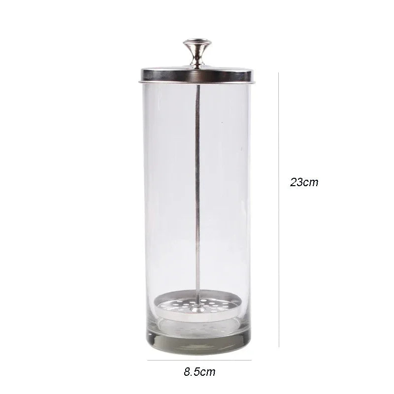 Sterilizer Jar Comb Sterilization Tank Barber Glass Cleaning Spa Eyelash Extensions Nail Tool Barber Sanitizing Disinfection