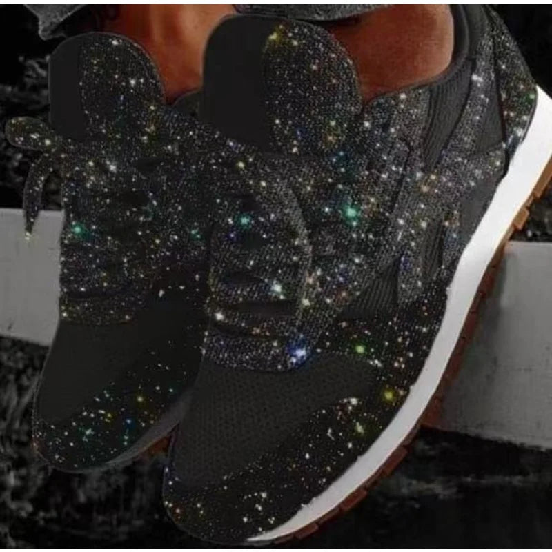 Women's Shoes Trend 2023 Sneakers Glitter Women Vulcanized Shoes Female Height Increase Chunky Sneaker Running Sparkling Shoes