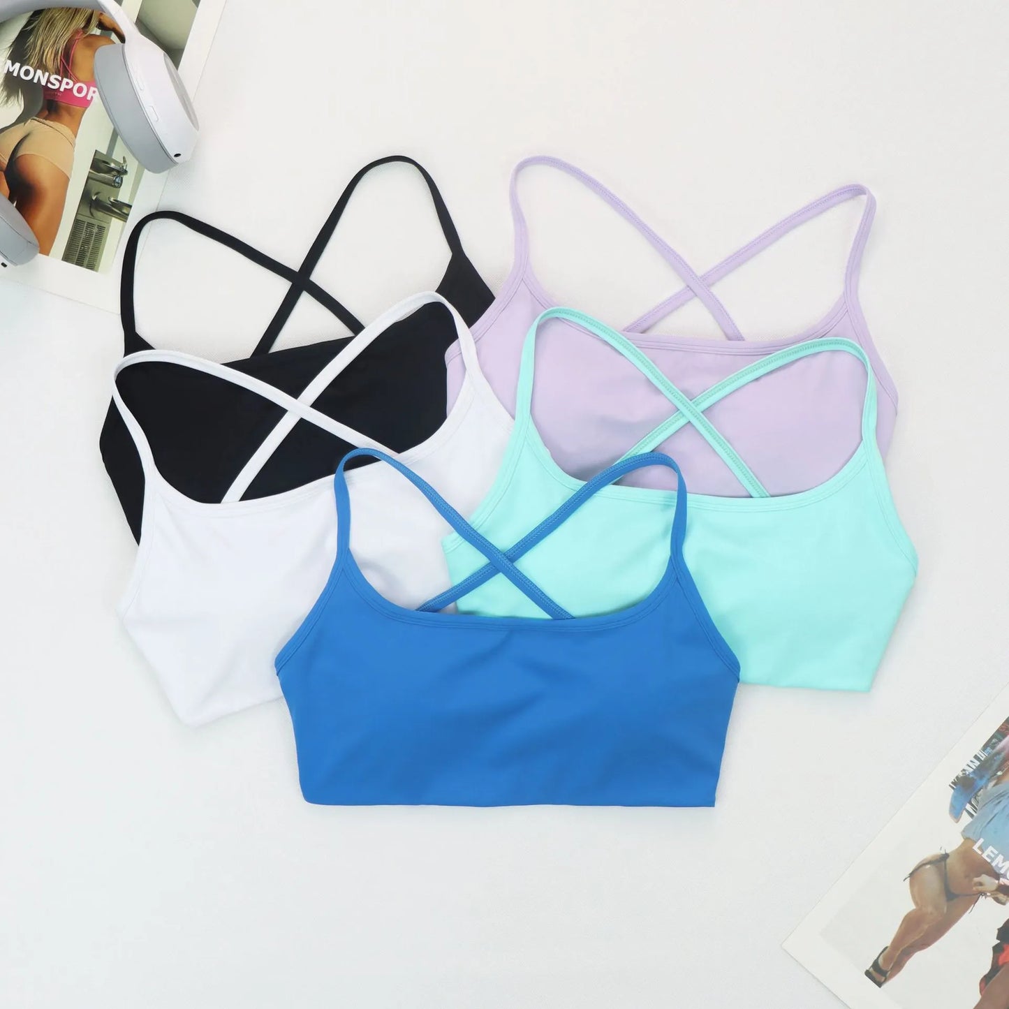 CHRLEISURE Beautiful Back Fitness Bra Sexy Hollow Workout Underwear Women Running Crop Top Anti-Sweat Elastic Cycling Bralette