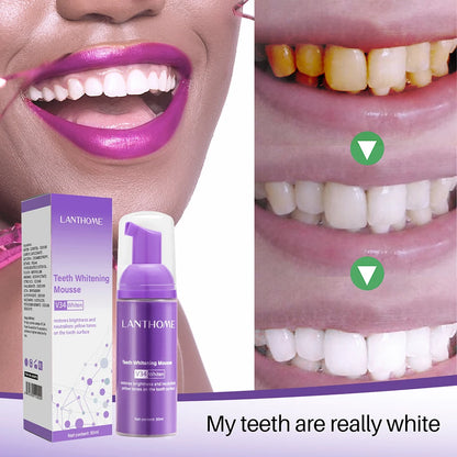 50ml Teeth Cleaning Whitening Mousse Deep Cigarette Stains Repair Bright Neutralizes Yellow Tones Dental Plaque Fresh Breath