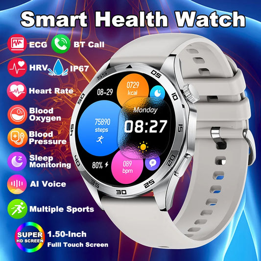 LIGE ECG AI Healthy Diagnose Smart Watch Men Blood Oxygen Blood Pressure Sleep Monitoring Bluetooth Call Health Smartwatch Women