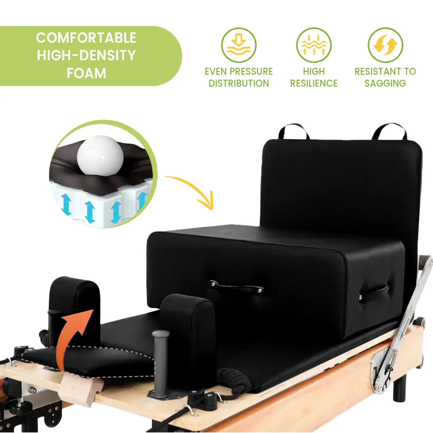 Pro Home Studio Pilates Reformer Portable Adjustable Yoga Training Equipment for Body Exercise Foldable Fitness Pilates Reformer
