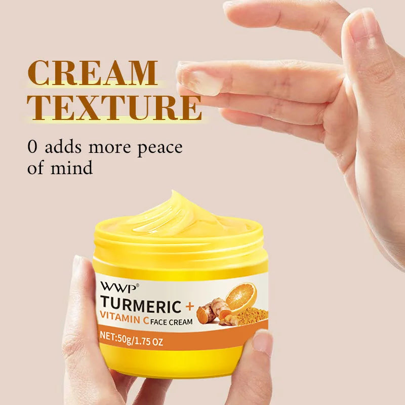 Turmeric Face Cream Strong Whitening Vitamin C Cream Brighten Skin Tone Reduce Dark Spots Lighten Moisturizing Cream Facial 50g