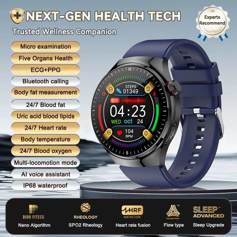 2025 New For Huawei Health Micro examination SmartWatch ECG+PPG Uric acid Blood lipid Bluetooth call Organ monitoring smartwatch