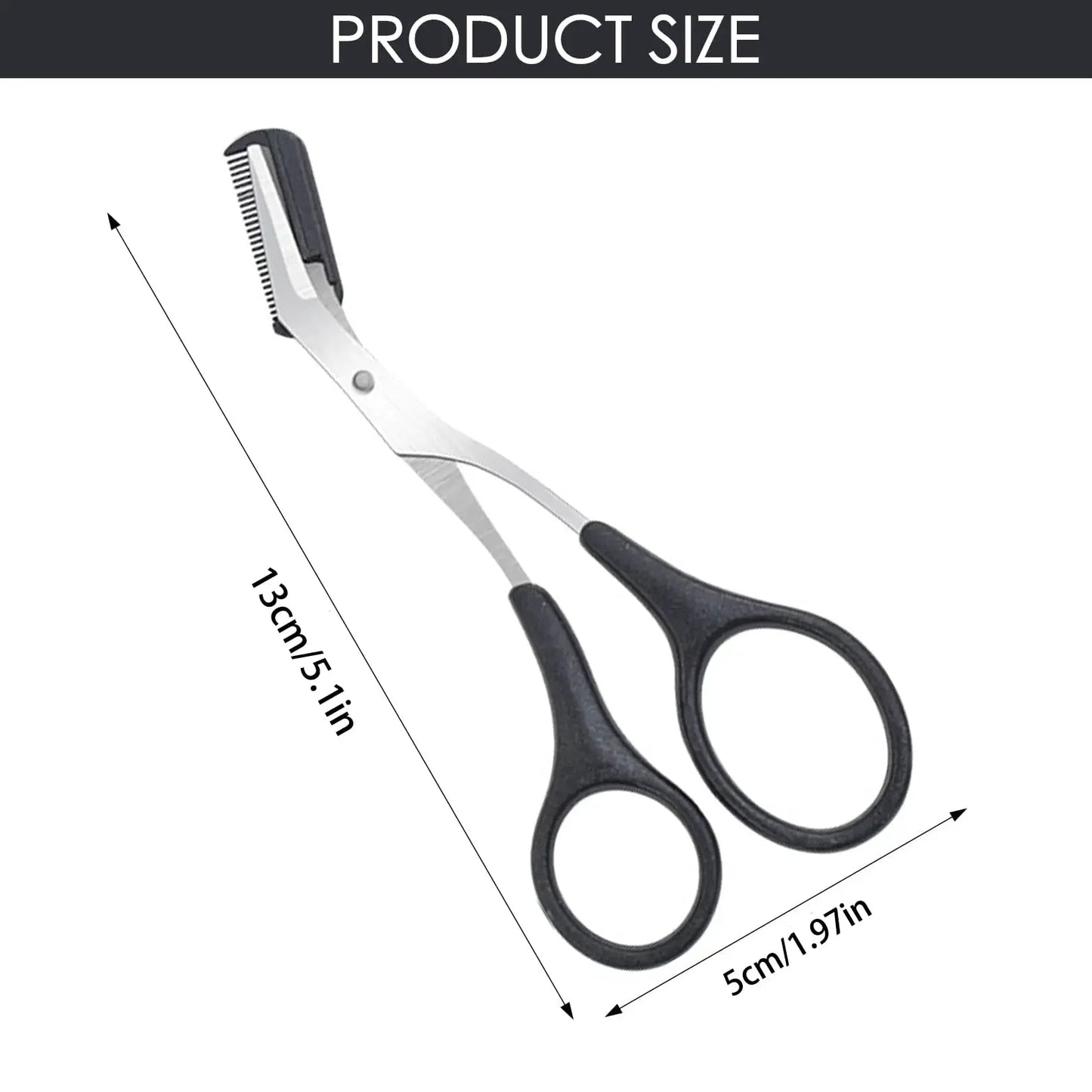 Eyebrow Trimmer Scissors with Comb Precision Trimmer Eyebrow Eyelash Hair Remover Cut Scissors Beauty Tool for Men Women