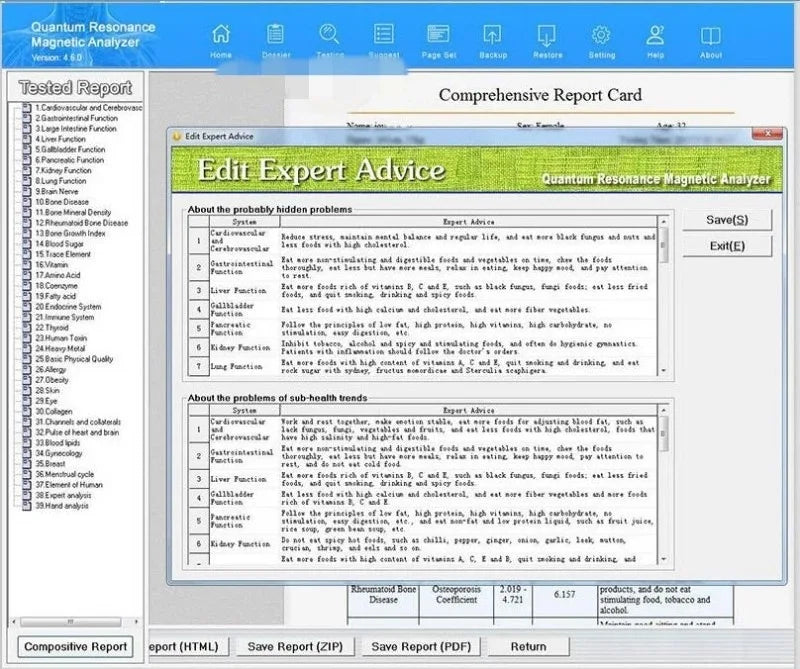 biorressonancia quântica aparelho quantum resonance magnetic analyzer 54 Check Reports set Portable TestHealthy Body Machine