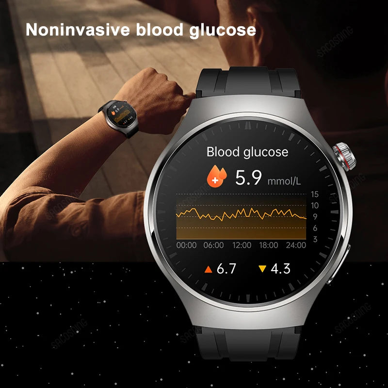 2023 New Health Blood Sugar Smart Watch ECG+PPG Bluetooth Call 466*466 AMOLED 1.43 Inch Full Touch Screen Smartwatch For Android