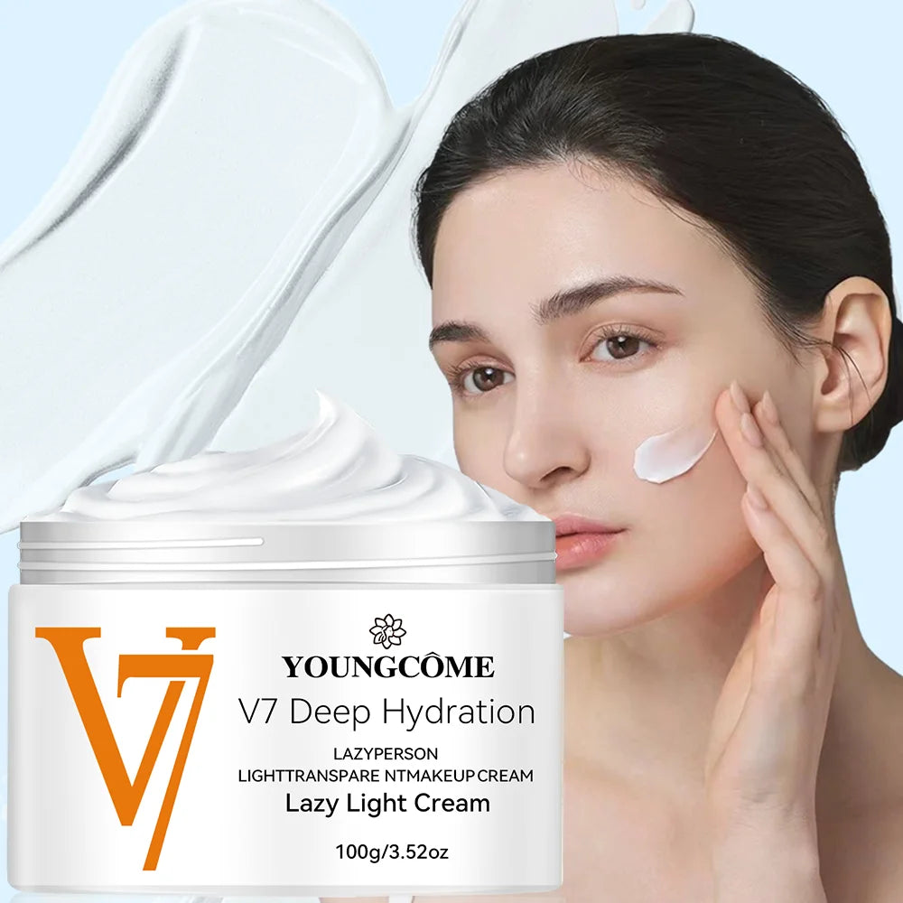 Face Cream V7 Deep Hydration Waterlight Instant Whitening Moisturizing Cream Vitamin H Nourish Brighten Skin Tone Fade Blemishes