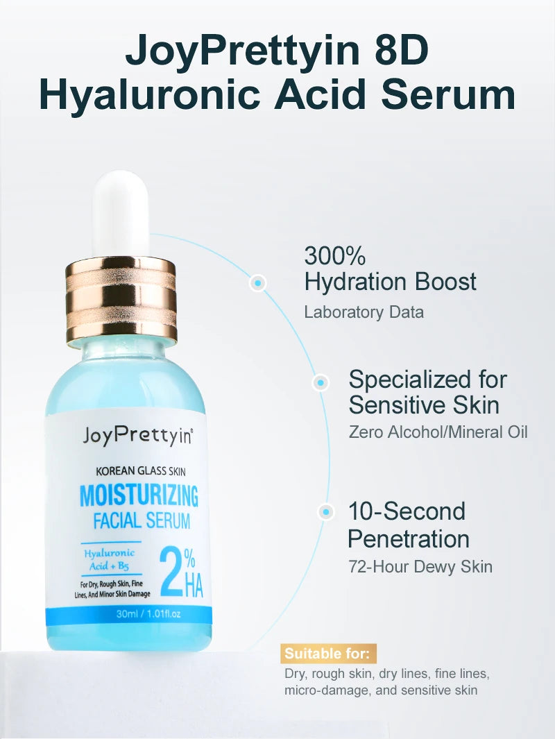 Hyaluronic Acid Face Serum & Cream Skin Care Set Deep Nourishing Lasting Moisturising Anti Dry Facial Skincare Cosmetics Kit