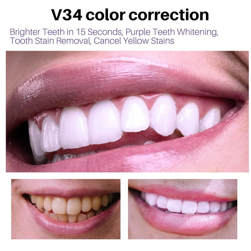 50ml Toothpaste Mousse V34 Teeth Cleaning Effective Whitening Toothpaste Yellow Teeth Removing Tooth Stain Oral Cleaning Product