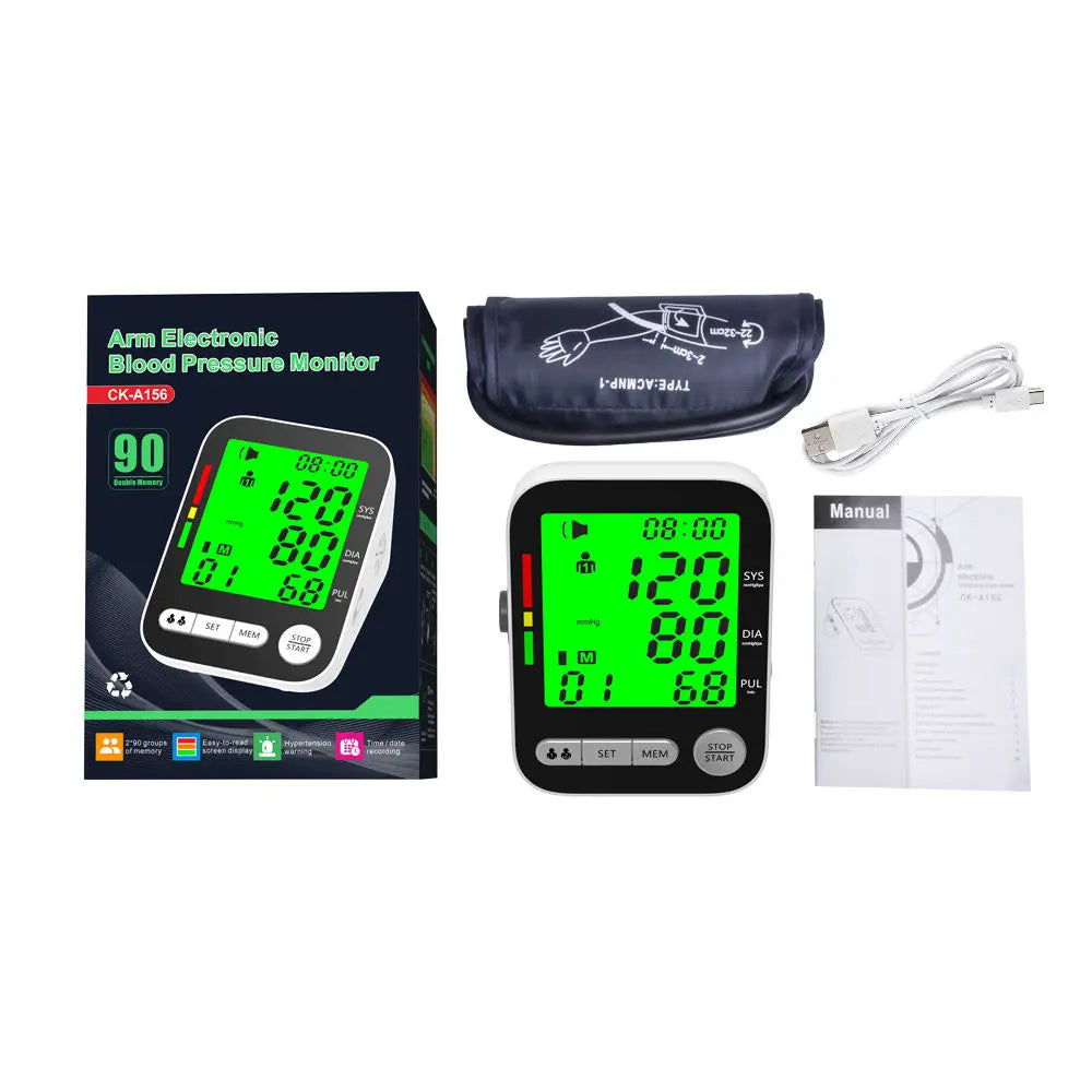 High Accurate Rechargeable Digital Sphygmomanometer Bp Monitors Electronic Tonometer Arm Cuff Blood Pressure Monitor Talking BPM