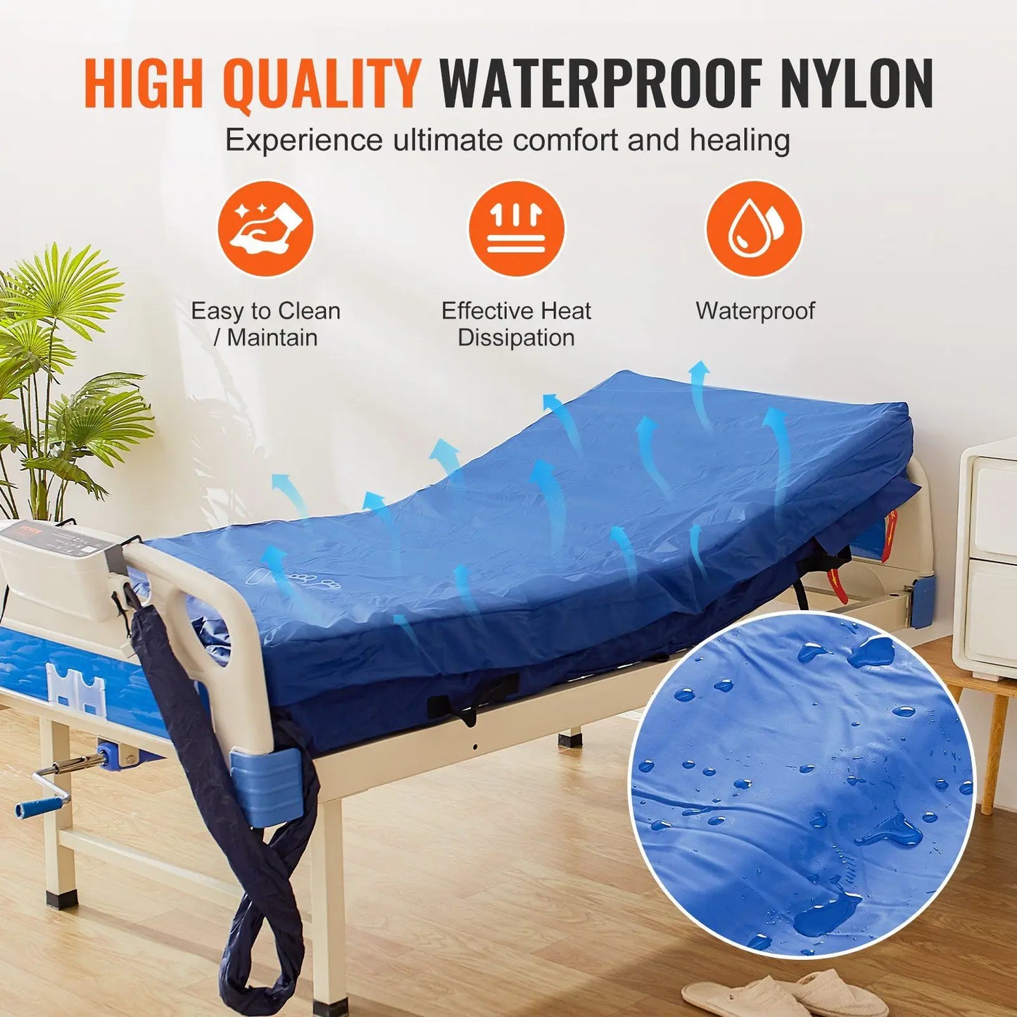 Dual-Layer Hospital Beds Quiet Electric Pump 450LBS Alternating Air Pressure Mattress B-C Pressure Modes for Bed Sores