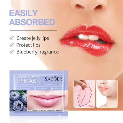 30pcs Fruits Lip Mask Moisturizing Anti-wrinkle Collagen Lip Patches Plump Lips Beauty Skincare Lips Pads Lipmask Skin Care