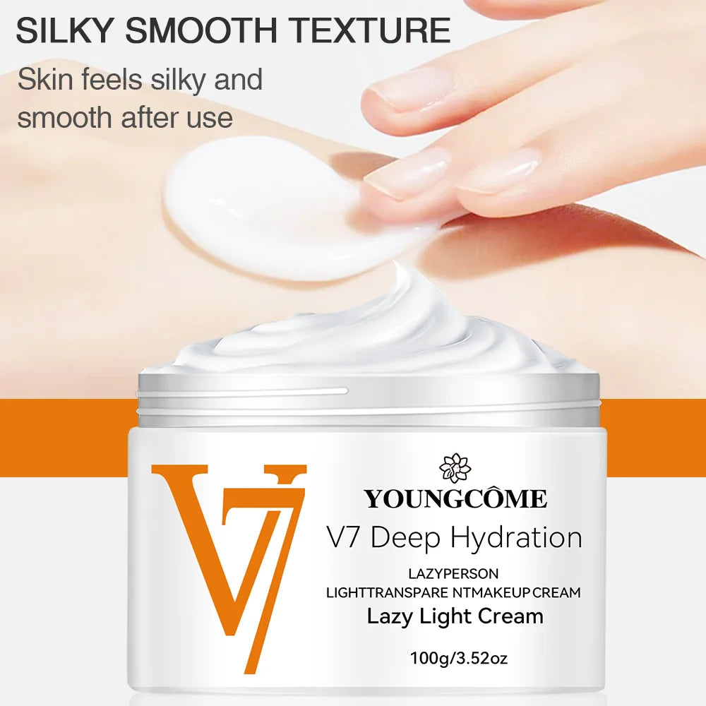 Face Cream V7 Deep Hydration Waterlight Instant Whitening Moisturizing Cream Vitamin H Nourish Brighten Skin Tone Fade Blemishes