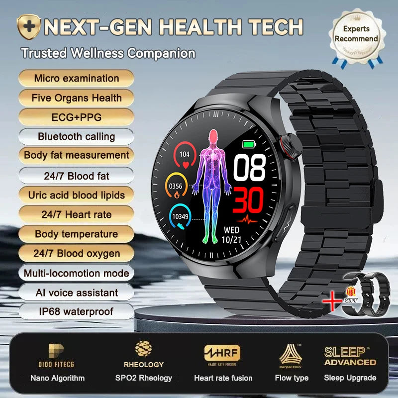 2025 New For Huawei Health Micro examination SmartWatch ECG+PPG Uric acid Blood lipid Bluetooth call Organ monitoring smartwatch