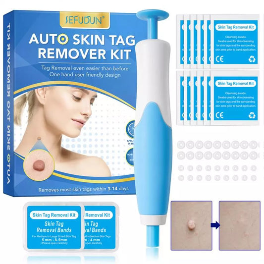 2 In1 Painless Auto Skin Tag Mole Wart Removal Kit Beauty Health Face Skin Care Body Wart Dot Treatments Remover Cleaning Tools