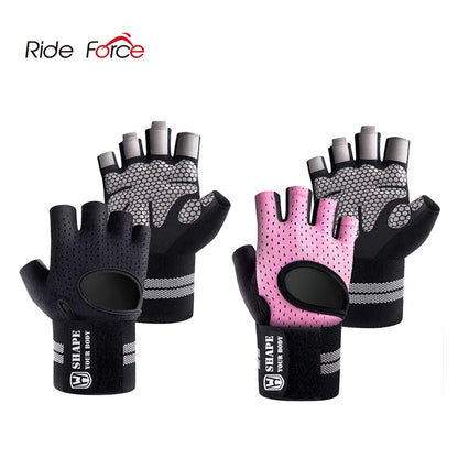 Half Finger Gym Fitness Gloves with Wrist Wrap Support for Men Women Crossfit Workout Power Weight Lifting Equipment