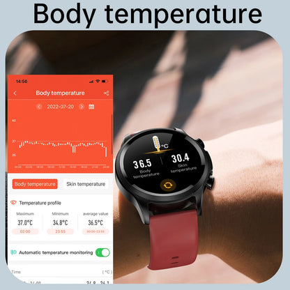 Cardica Blood Glucose Smart Watch ECG Monitoring Blood Pressure Body Temperature Smartwatch Men IP68 Waterproof Fitness Tracker