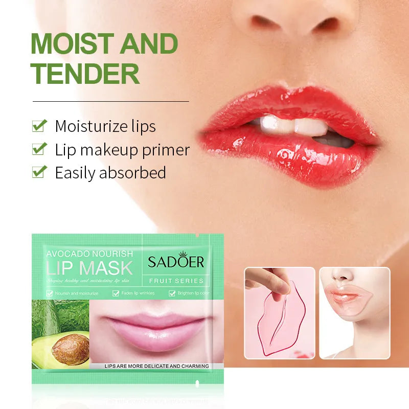 30pcs Fruits Lip Mask Moisturizing Anti-wrinkle Collagen Lip Patches Plump Lips Beauty Skincare Lips Pads Lipmask Skin Care