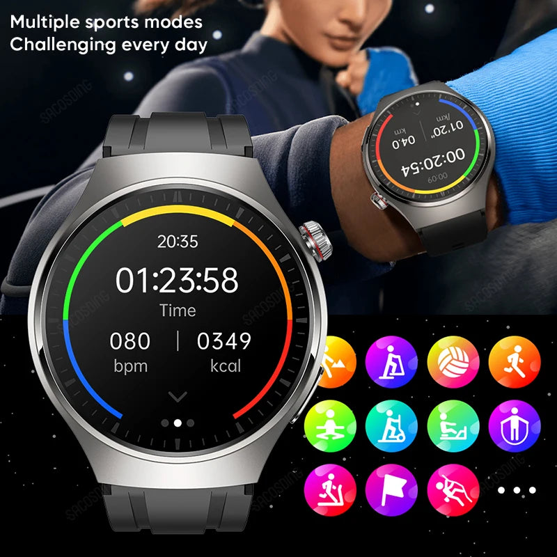 2023 New Health Blood Sugar Smart Watch ECG+PPG Bluetooth Call 466*466 AMOLED 1.43 Inch Full Touch Screen Smartwatch For Android