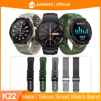 Strap for K22 Smart Watch Band Ladies Heart Rate Blood Pressure Sport Watch Men Waterproof Wrist Smartwatch Women Metal Silicon