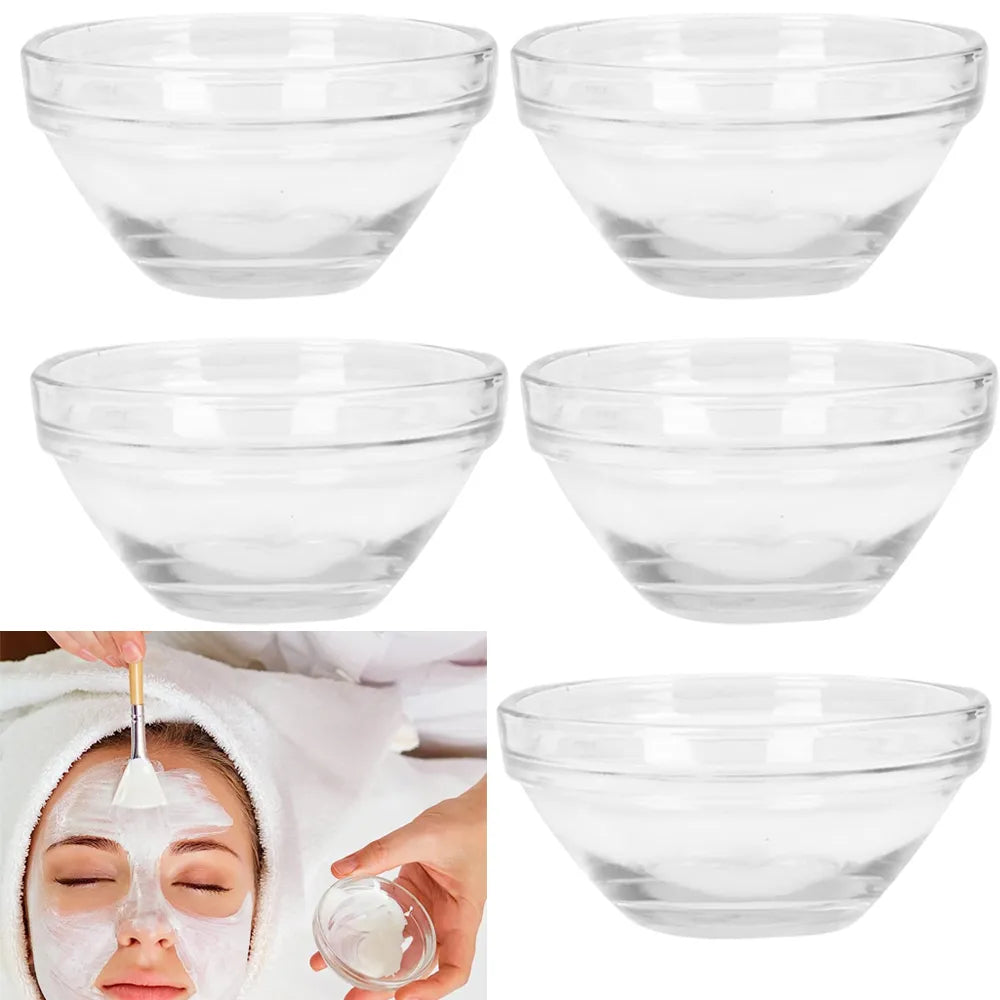 1/3/5PCS Acrylic Face Mask Essential Oil Bowl Face Makeup Skin Care Tools Beauty Mixing Bowl DIY Stirring Bowl Salon Applicator