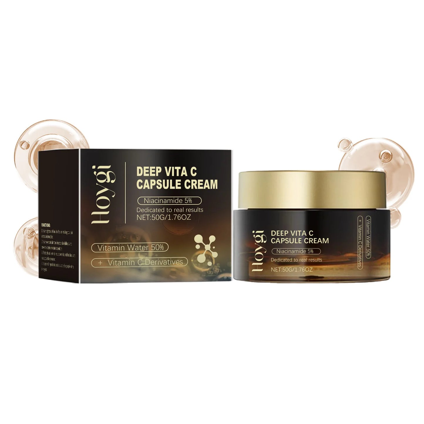 Deep Vita C Capsule Cream Face Moisturizer Gel With Collagen & Niacinamide Anti Wrinkles Firming Repairing Hydrating Skin Care