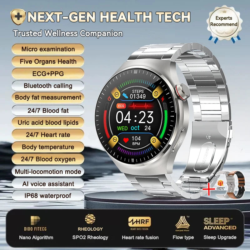 2025 New For Huawei Health Micro examination SmartWatch ECG+PPG Uric acid Blood lipid Bluetooth call Organ monitoring smartwatch