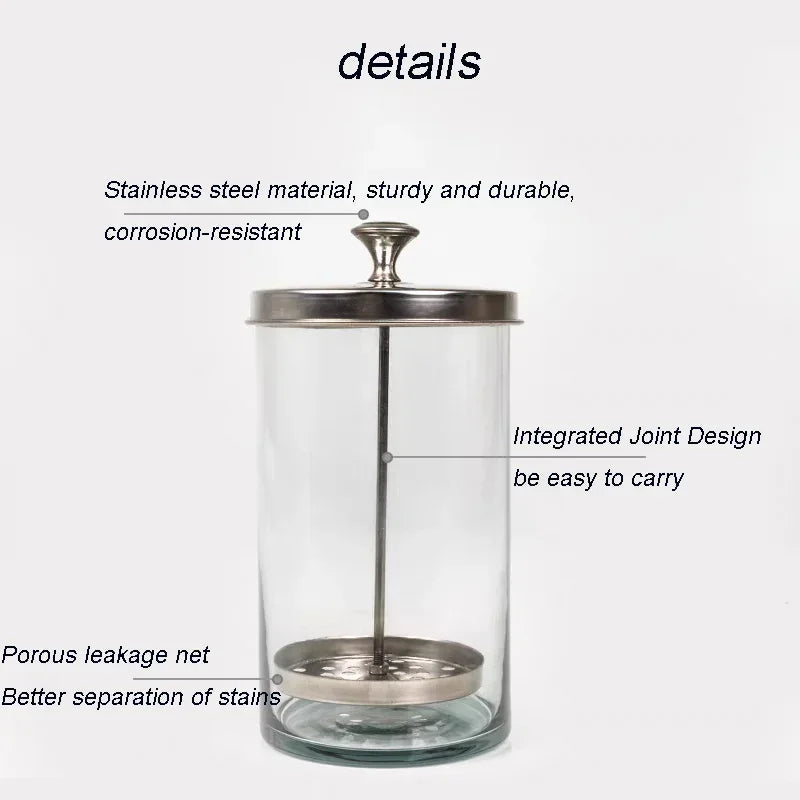 Sterilizer Jar Comb Sterilization Tank Barber Glass Cleaning Spa Eyelash Extensions Nail Tool Barber Sanitizing Disinfection