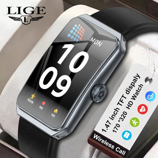 LIGE Smart Watch Health Heart Rate Monitoring Message Smart Reminder Mulit Sport Mode IP68 Waterproof Smartwatch For Android IOS