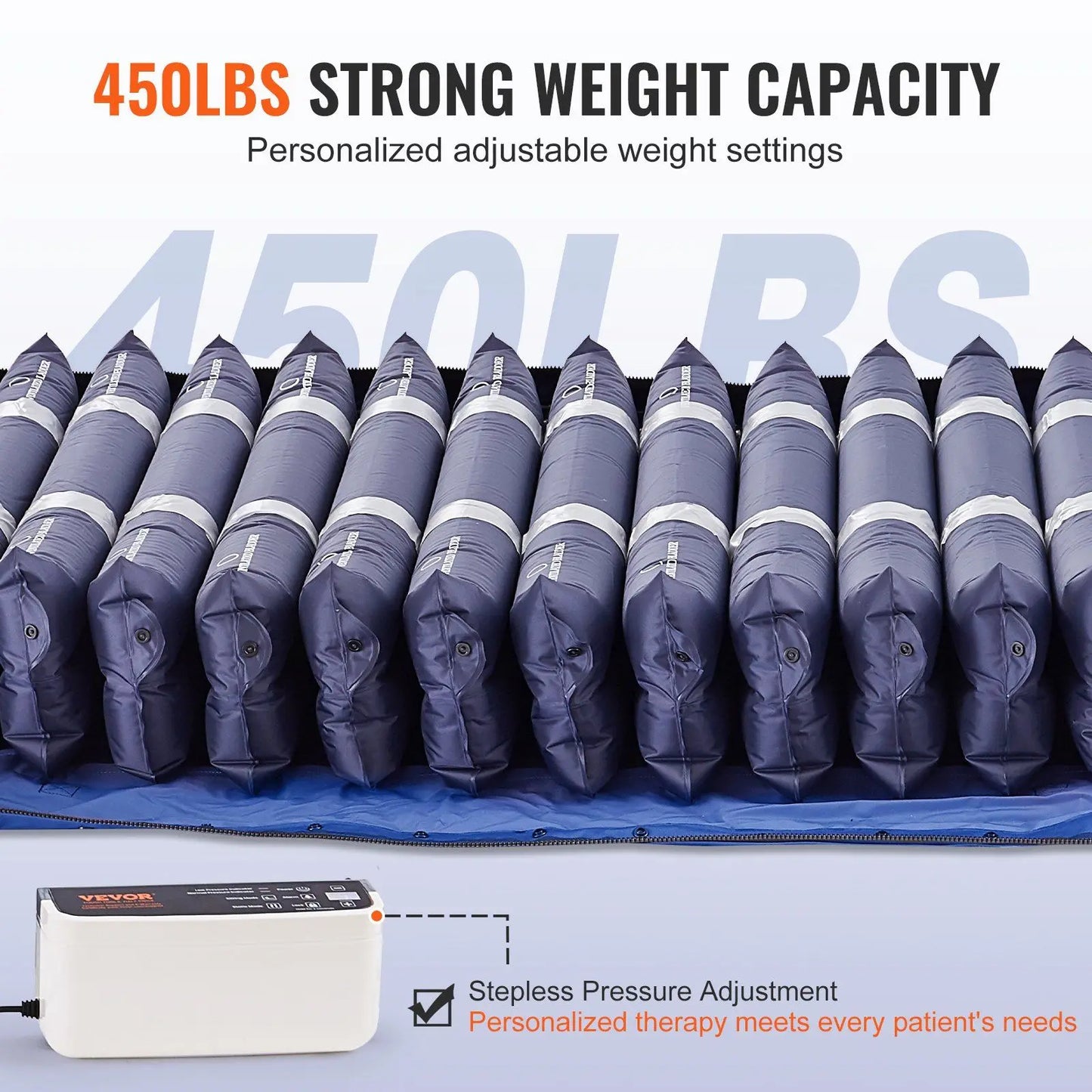Dual-Layer Hospital Beds Quiet Electric Pump 450LBS Alternating Air Pressure Mattress B-C Pressure Modes for Bed Sores