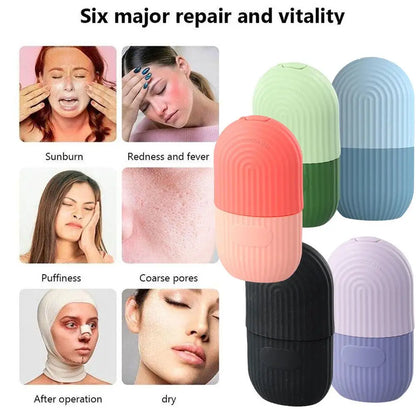 Silicone Facial Ice Cube Mold Freezing Beauty Swelling Face Massager Moisturizing Washable Oven Icing Mould Face Skin Care Tool