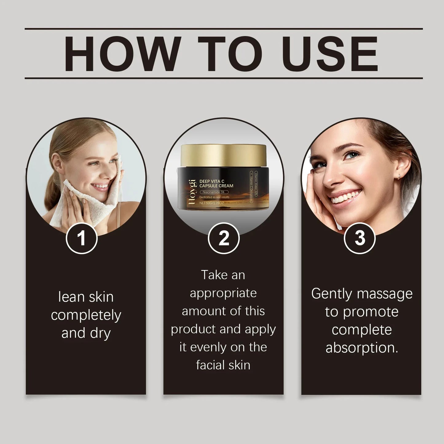 Deep Vita C Capsule Cream Face Moisturizer Gel With Collagen & Niacinamide Anti Wrinkles Firming Repairing Hydrating Skin Care