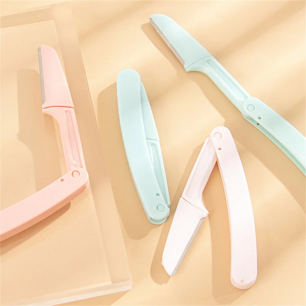 1/3PCS Folding Eyebrow Trimmer Eye Brow Razor Face Body Hair Removal Shaver Eyebrow Blades Scissors Women Profiler Beauty Makeup