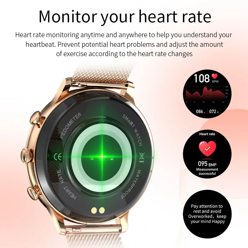 LIGE New Fashion Smart Watch Ladies Bluetooth Call Blood Pressure DIY Custom Dial Sport Bracelet Waterproof Men Smartwatch Women